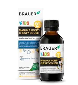 Siro trị ho Brauer Kids Chesty Cough 100ml cho bé 2-12 tuổi