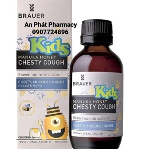 Siro trị ho Brauer Kids Chesty Cough 100ml cho bé 2-12 tuổi