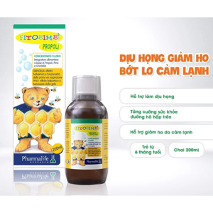 Siro Uống Fitobimbi Propoli 200ml Hỗ Trợ Giảm Ho Và Cảm Lạnh Cho Bé