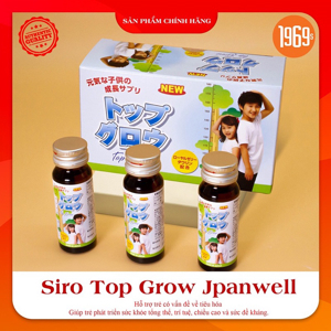 Siro vitamin hỗ trợ tăng trưởng cho trẻ em Top Grow Jpanwell 10 Chai X 30Ml