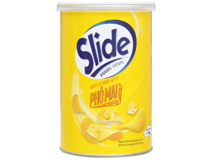 Snack khoai tây vị phô mai Slide lon 75g