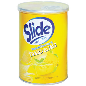 Snack khoai tây vị phô mai Slide lon 75g