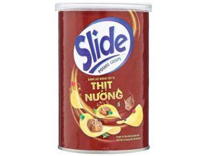 Snack khoai tây vị thịt nướng Slide lon 75g