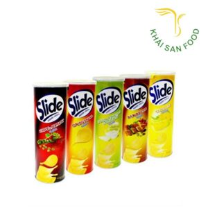 Snack khoai tây vị thịt nướng Slide lon 160g