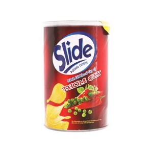 Snack khoai tây vị thơm cay Slide lon 75g