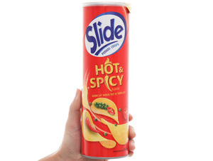 Snack khoai tây vị thơm cay Slide lon 160g