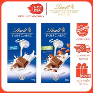 Sô-cô-la Lindt Swiss Classic sữa nhân hạnh nhân 100g