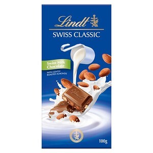 Sô-cô-la Lindt Swiss Classic sữa nhân hạnh nhân 100g