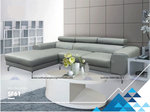 Sofa góc 4 chỗ da thật Hòa Phát SF61-4