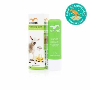 Son dưỡng nhau thai cừu Rebirth Vanilla Lip Balm With Cocoa Butter & Vitamin E