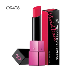 Son môi bền màu và dưỡng ẩm Za Vivid Dare Lipstick RD406 3.5g