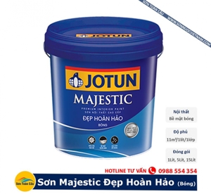 Sơn nước nội thất Jotun Majestic đẹp hoàn hảo bóng - Thùng 15 lít