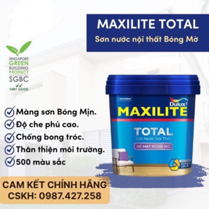 Sơn nước trong nhà Maxilite Total bề mặt bóng mờ 30CB - 5 lít