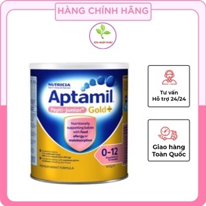 Sữa bột Aptamil Pepti Junior Gold+ 450g (cho bé dị ứng đạm sữa bò từ 0 đến 12 tháng tuổi)