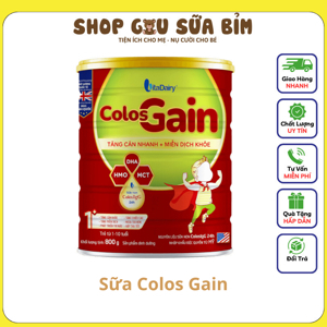 Sữa bột Colos Gain giúp bé tăng cân cho bé 1-10 tuổi lon 800g