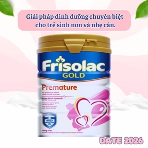 Sữa bột Frisolac Gold Premature - hộp 400g (dành cho trẻ sinh non, nhẹ cân)