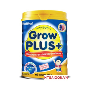 Sữa bột Nutifood Grow Plus + tăng cân - hộp 900g (dành cho trẻ em từ 1 tuổi trở lên bị thiếu cân)