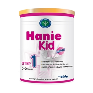 Sữa bột Hanie Kid 1 dành cho trẻ biếng ăn & suy dinh dưỡng 0-6 tháng tuổi (400g)