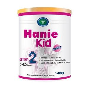 Sữa bột Hanie Kid 2 dành cho trẻ biếng ăn & suy dinh dưỡng 6-12 tháng tuổi (400g)