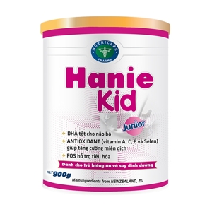 Sữa bột Hanie Kid Junior dành cho trẻ biếng ăn & suy dinh dưỡng 1-10 tuổi (900g)