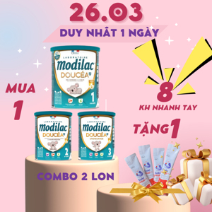 Sữa bột Modilac Doucea 2 - hộp 900g (dành cho trẻ từ 6 - 12 tháng)