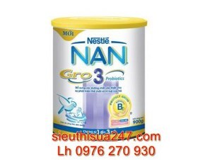 Sữa bột Nestle Nan Gro 3 - hộp 900g (dành cho trẻ từ 1-3 tuổi)