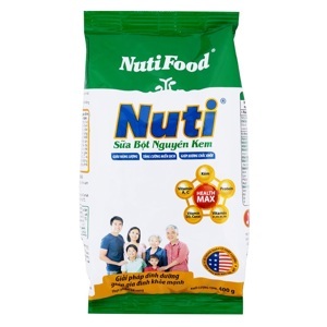 Sữa bột Nutifood Nuti nguyên kem - hộp 400g (dạng túi dành cho mọi lứa tuổi)