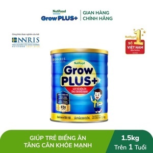 Sữa bột Nutifood Grow Plus + tăng cân - hộp 1.5kg (dành cho trẻ em từ 1 tuổi trở lên bị thiếu cân)