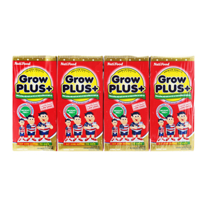 Sữa bột pha sẵn hương vani Grow Plus+ NutiFood lốc 4 hộp x 180ml