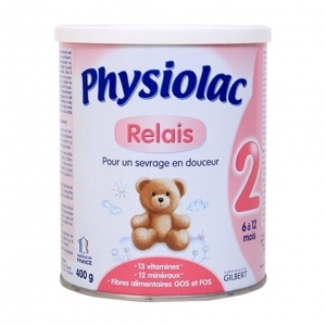Sữa bột Physiolac số 2 - hộp 400g (dành cho trẻ từ 6 - 12 tháng)