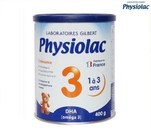 Sữa bột Physiolac số 3 - hộp 400g (dành cho trẻ từ 1 - 3 tuổi)