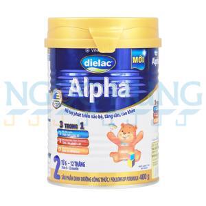 Sữa bột Dielac Alpha Step 2 - hộp 400g (hộp thiếc dành cho trẻ từ 6 - 12 tháng)