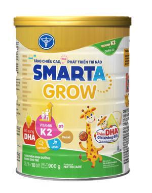 Sữa bột tốt cho bé Nutricare Smarta Grow, giúp trẻ tăng trưởng chiều cao, phát triển não bộ, dinh dưỡng cho trẻ thấp còi 400g