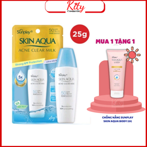 Sữa chống nắng dưỡng trắng da mặt Sunplay Skin Aqua Acne Clear