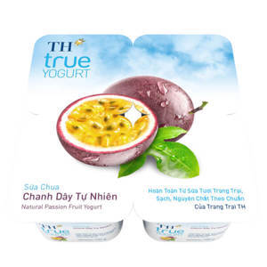 Sữa chua ăn TH True Yogurt chanh dây (Lốc 4)