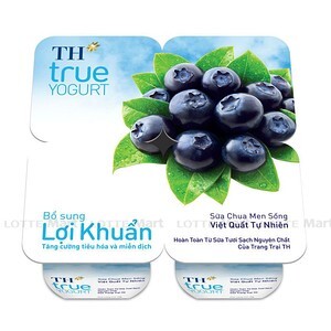 Sữa chua ăn TH True Yogurt việt quất (Lốc 4)