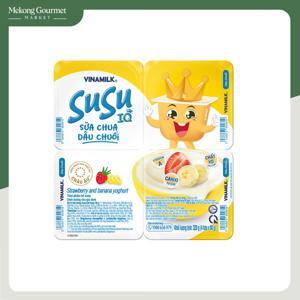 Sữa chua cho trẻ em vị dâu chuối SuSu Vinamilk lốc 4 hộp x 80g