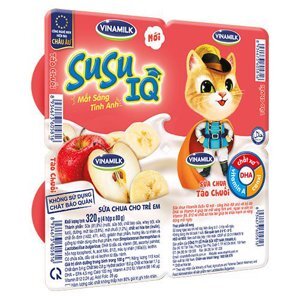 Sữa chua Susu IQ táo chuối - Vỉ 4 hộp 80g