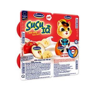 Sữa chua Susu IQ táo chuối - Vỉ 4 hộp 80g