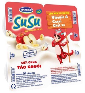 Sữa chua susu táo chuối 4 hũ 1 vỉ