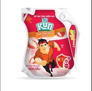 Sữa chua uống LiF Kun hương kem dâu túi 110ml