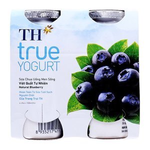 Sữa chua uống men sống TH true Yogurt việt quất tự nhiên