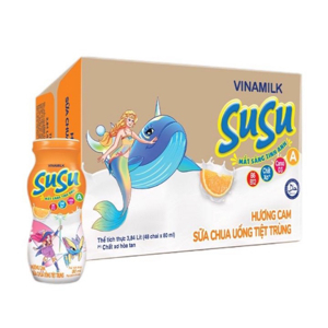 Sữa chua uống Susu hương cam 80ml - thùng 48 chai