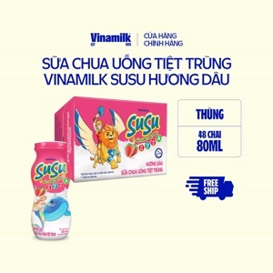 Sữa chua uống Susu hương dâu 80ml - thùng 48 chai