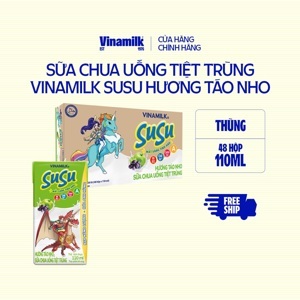 Sữa chua uống Susu hương táo nho - thùng 48 chai 80ml