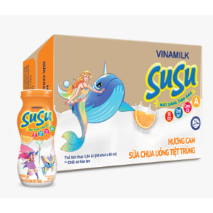 Sữa chua uống Susu IQ hương cam 80ml - thùng 48 chai