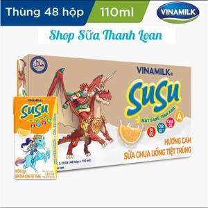 Sữa chua uống tiệt trùng hương cam Vinamilk thùng 48 hộp x 170ml