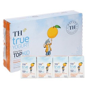 Sữa chua uống tiệt trùng hương cam tự nhiên TH True Yogurt thùng 48 hộp x 180ml