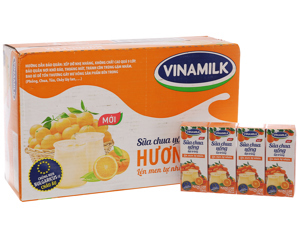 Sữa chua uống tiệt trùng hương cam Vinamilk thùng 48 hộp x 170ml