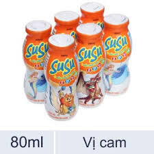 Sữa chua uống Vinamilk Susu hương Cam 80ml (6 chai)